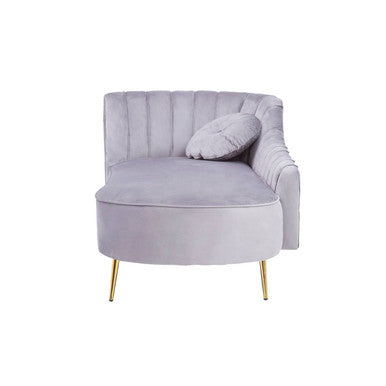 Felizia Grey Velvet Left Hand Chaise Longue - Image 5