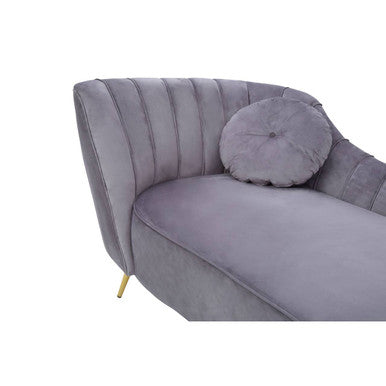 Felizia Grey Velvet Left Hand Chaise Longue - Image 9