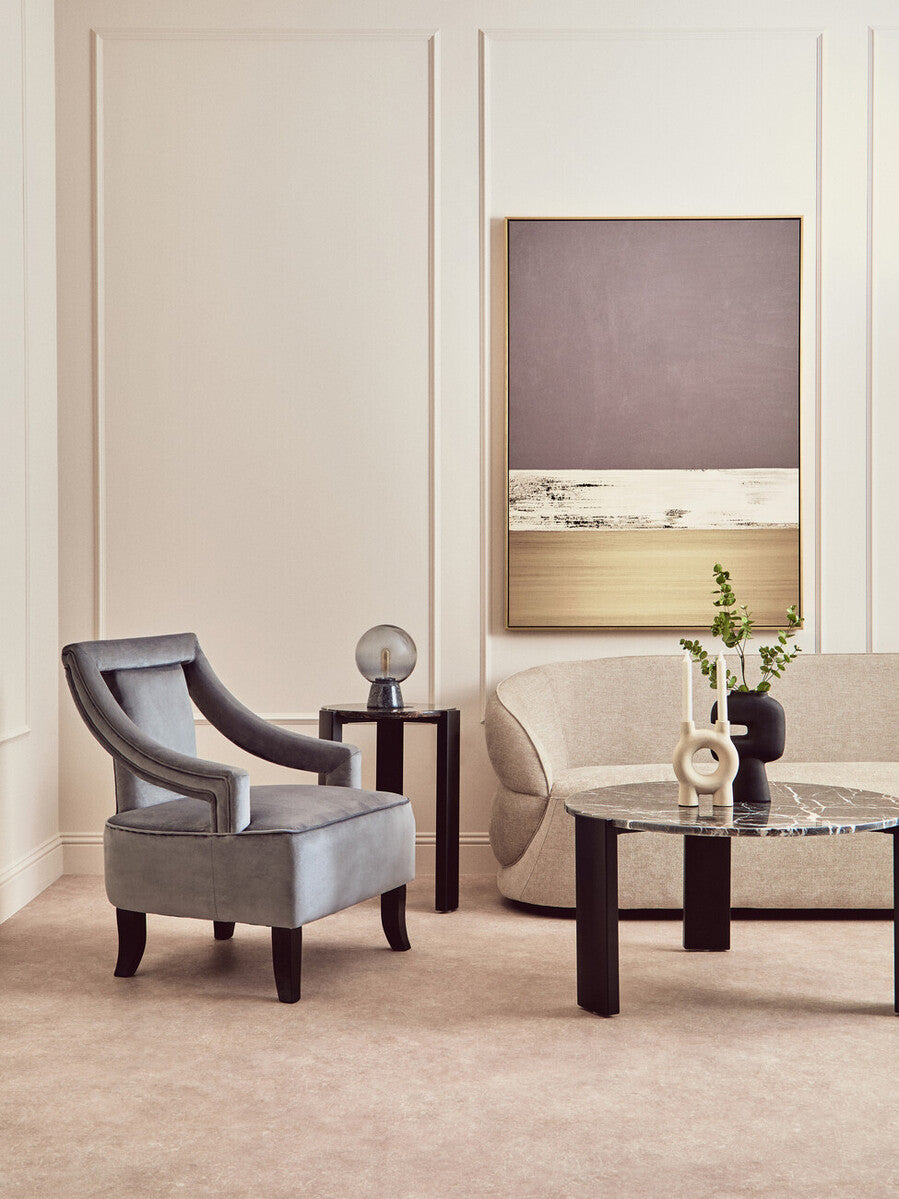 Faye Grey Velvet Chair