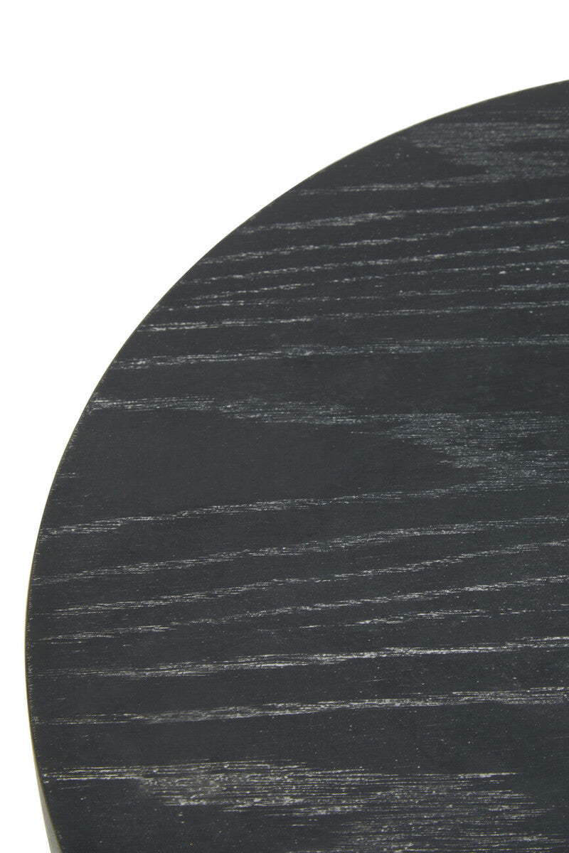 Lena Black And Gold Round Top Side Table