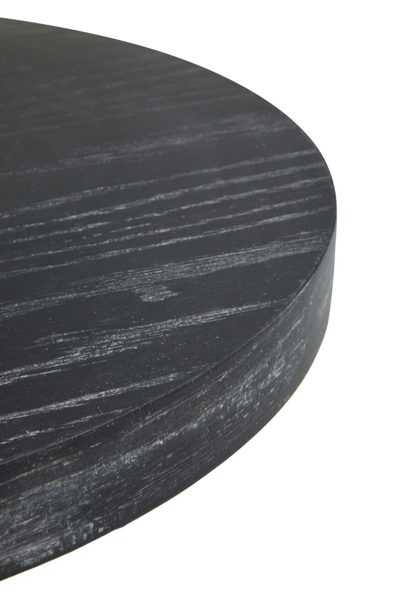 Lena Black And Gold Round Top Side Table