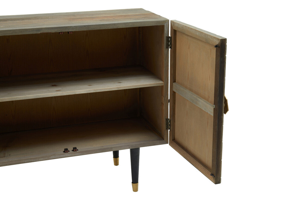 Malay Recycled Elm Wood 4 Door Sideboard