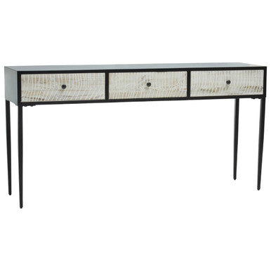 Luxor Three Drawer Rectangular Console Table - Image 2