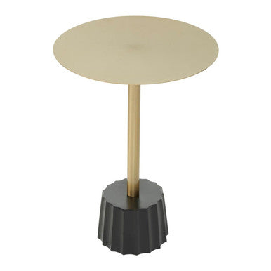 Corra Gold Side Table With Black Base - Image 1
