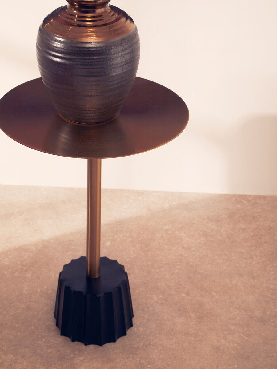 Corra Gold Side Table With Black Base - Image 4