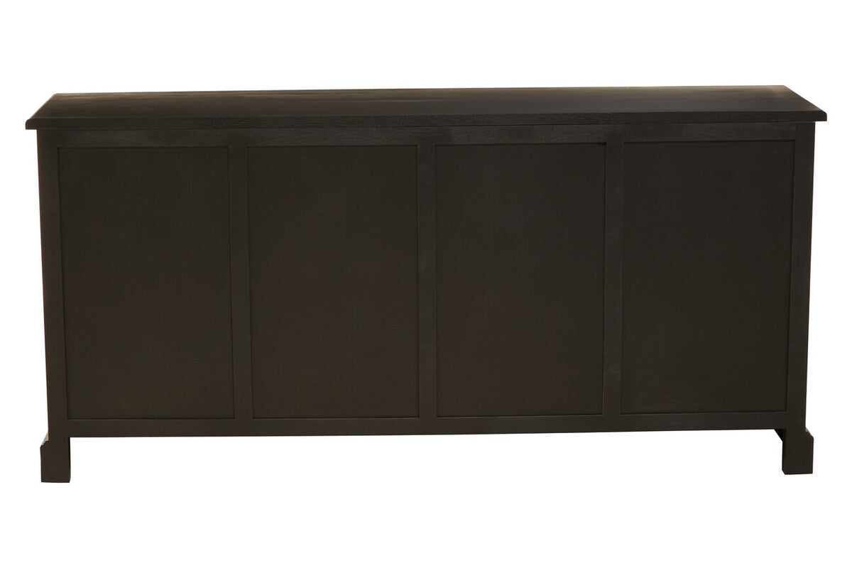 Lyon Black Oak Wood 4 Door Sideboard