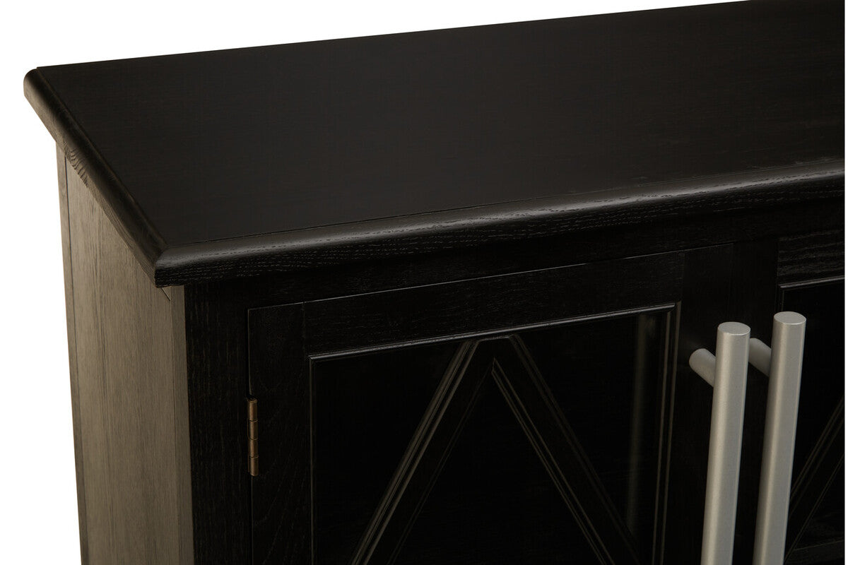 Lyon Black Oak Wood 4 Door Sideboard