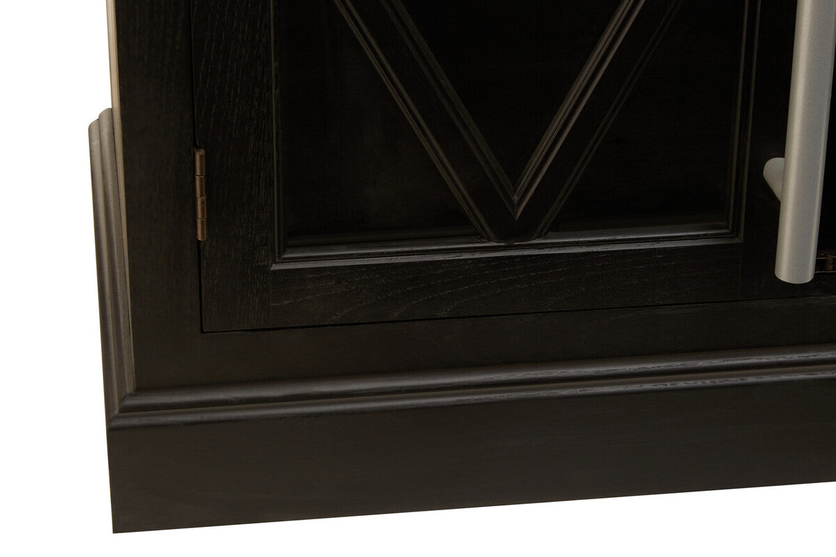 Lyon Black Oak Wood 4 Door Sideboard
