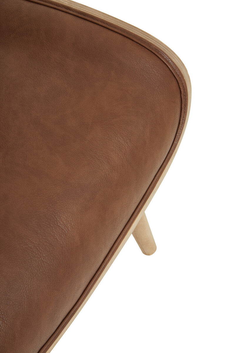 Vinsi Brown Leather Effect Chair With Winged Back - Image 18