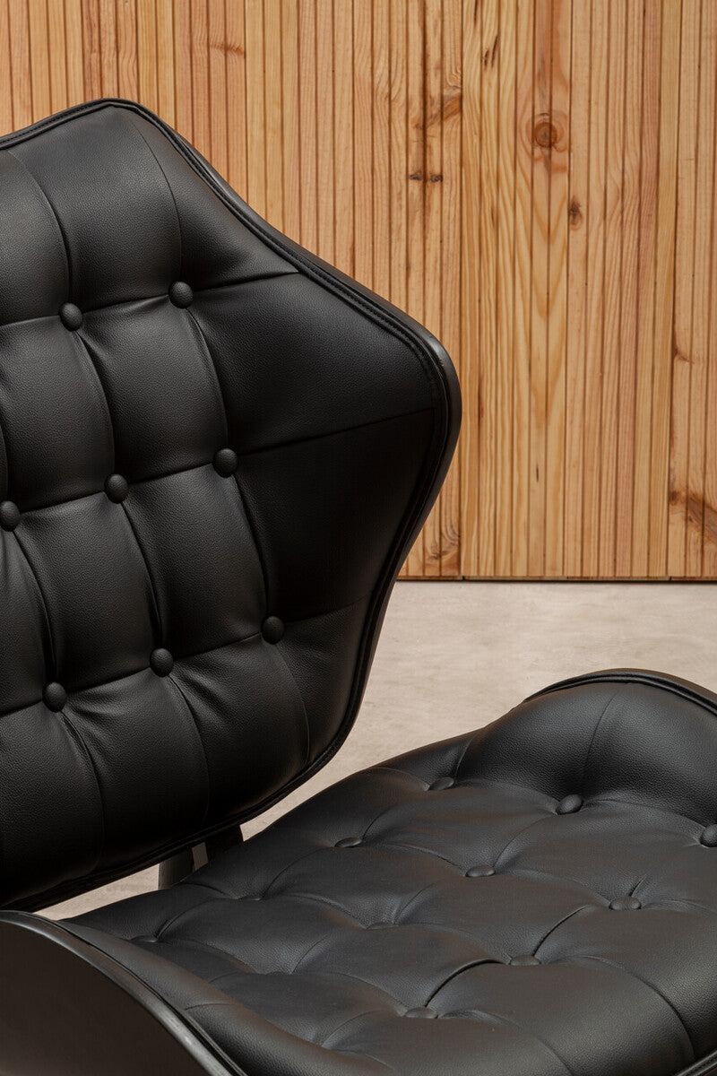 Vinsi Black Leather Effect Chair - Image 5