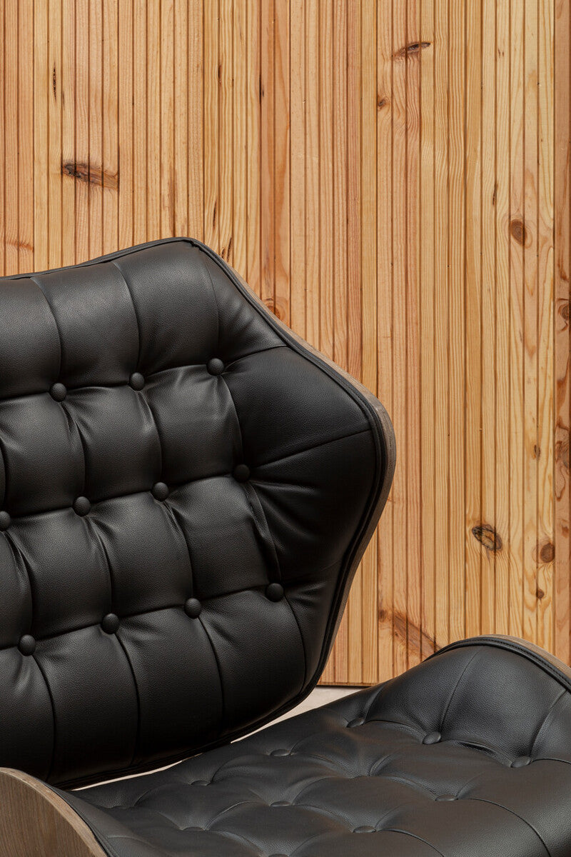 Vinsi Black Leather Effect Chair With Button Detail - Image 7