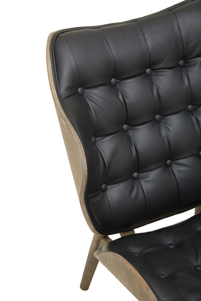 Vinsi Black Leather Effect Chair With Button Detail - Image 15