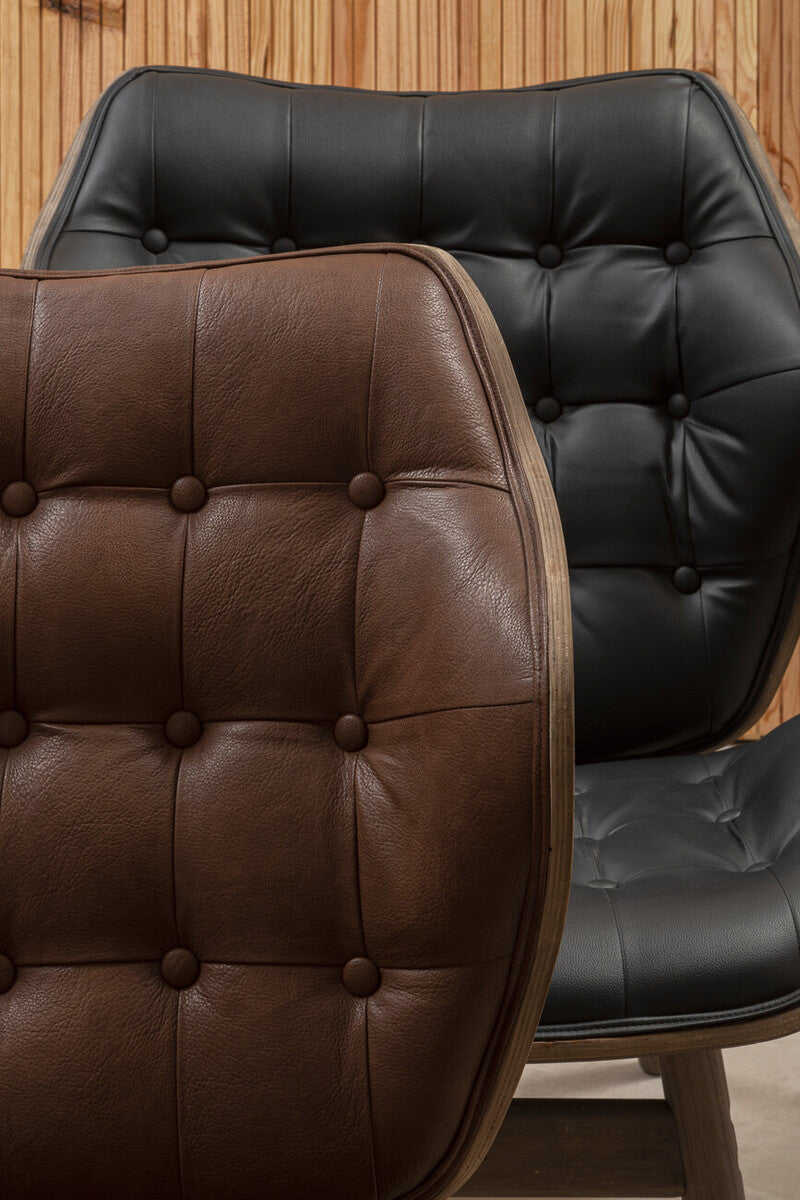 Vinsi Brown Leather Effect Chair