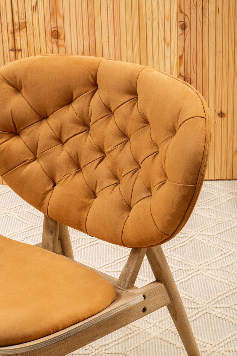 Vinsi Dijon Velvet Chair with Natural Elm