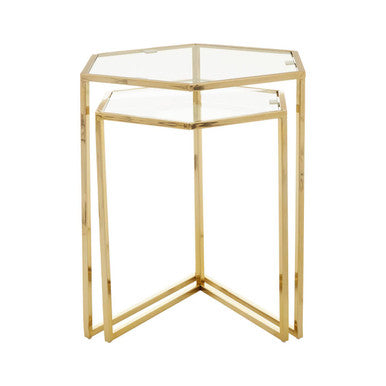 Herber Set Of 2 Gold Finish Tables