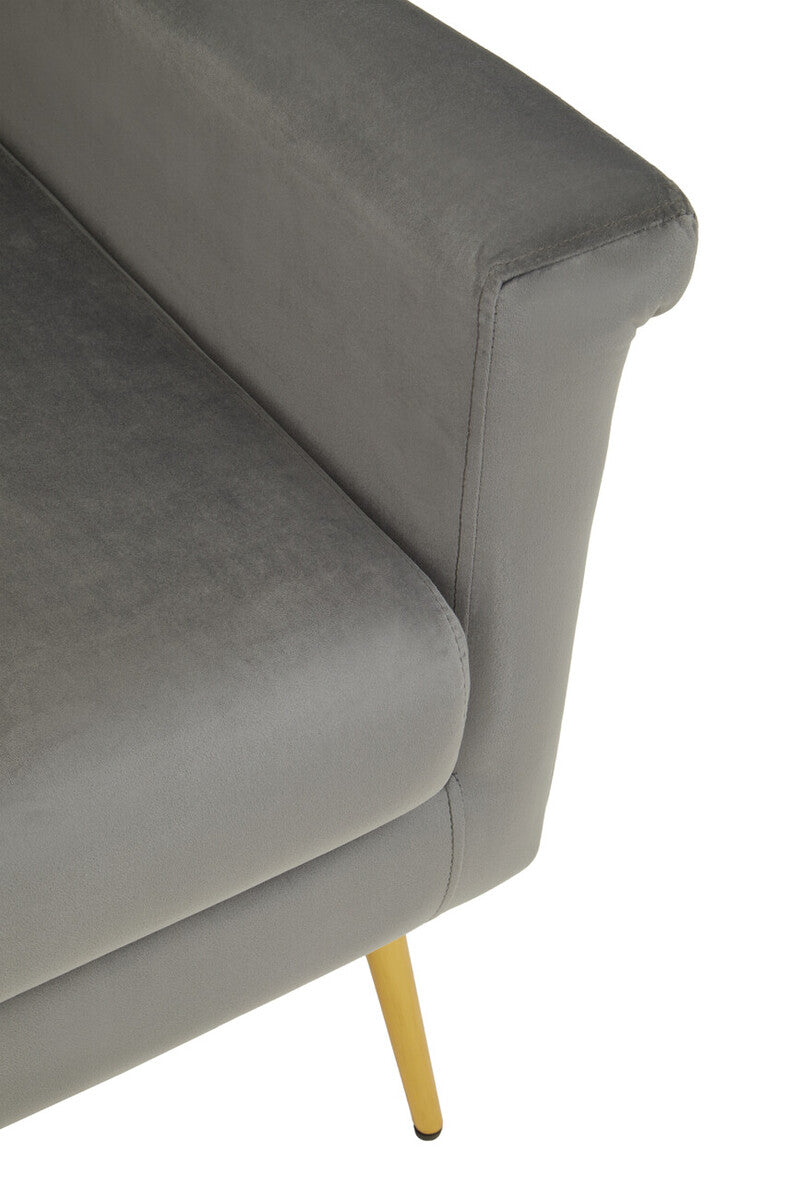 Salma Grey Velvet Armchair.