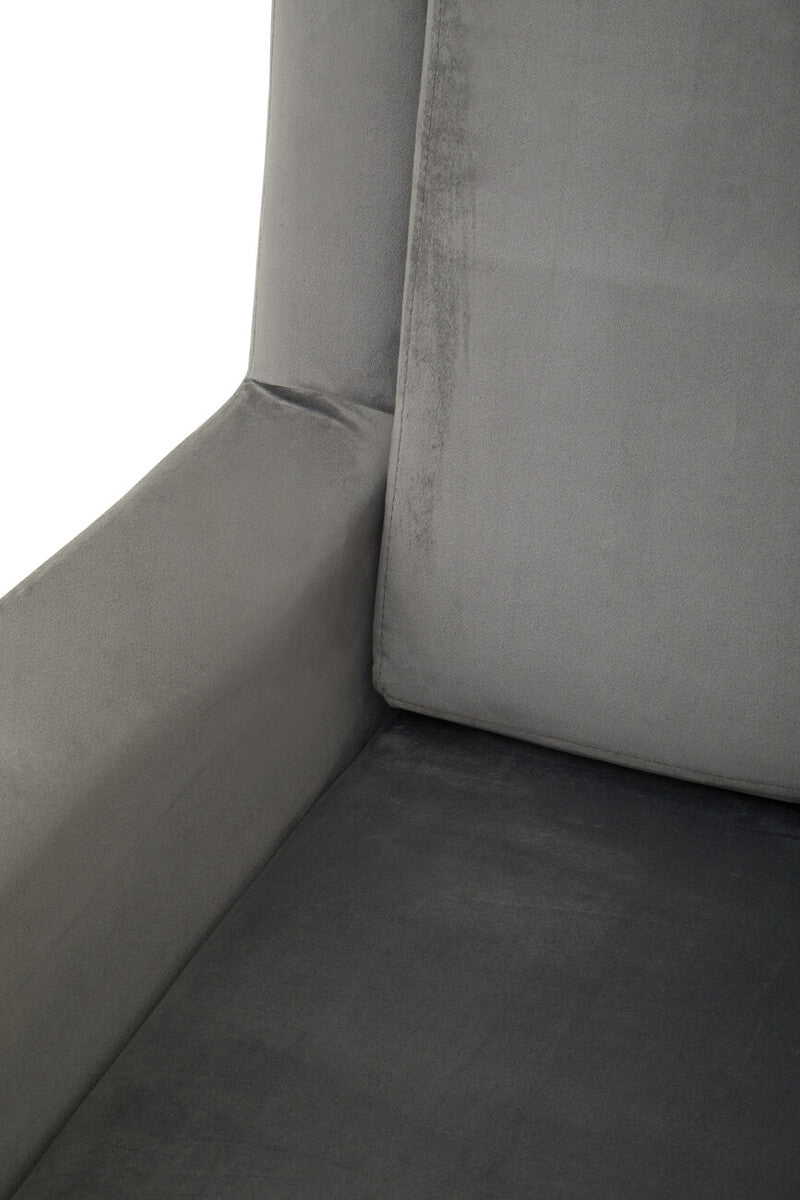 Salma Grey Velvet Armchair.