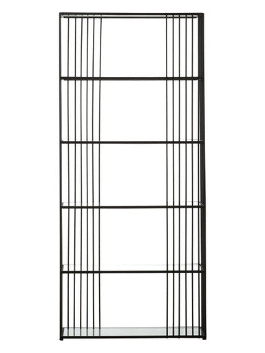 Trento Five Tier Black Bookshelf