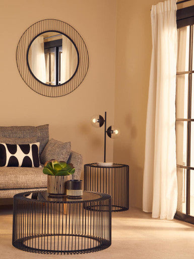 Trento Round Coffee Table With Glass Top