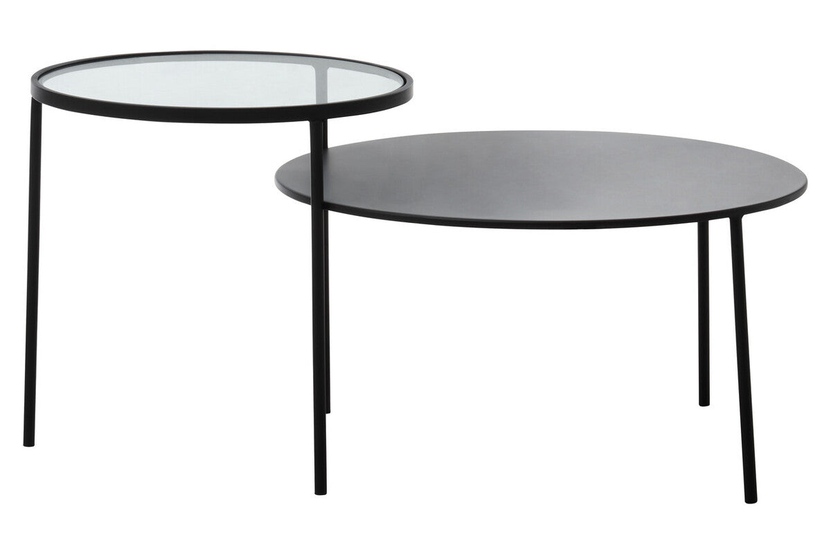 Trento Coffee Table With Glass And Metal Tops