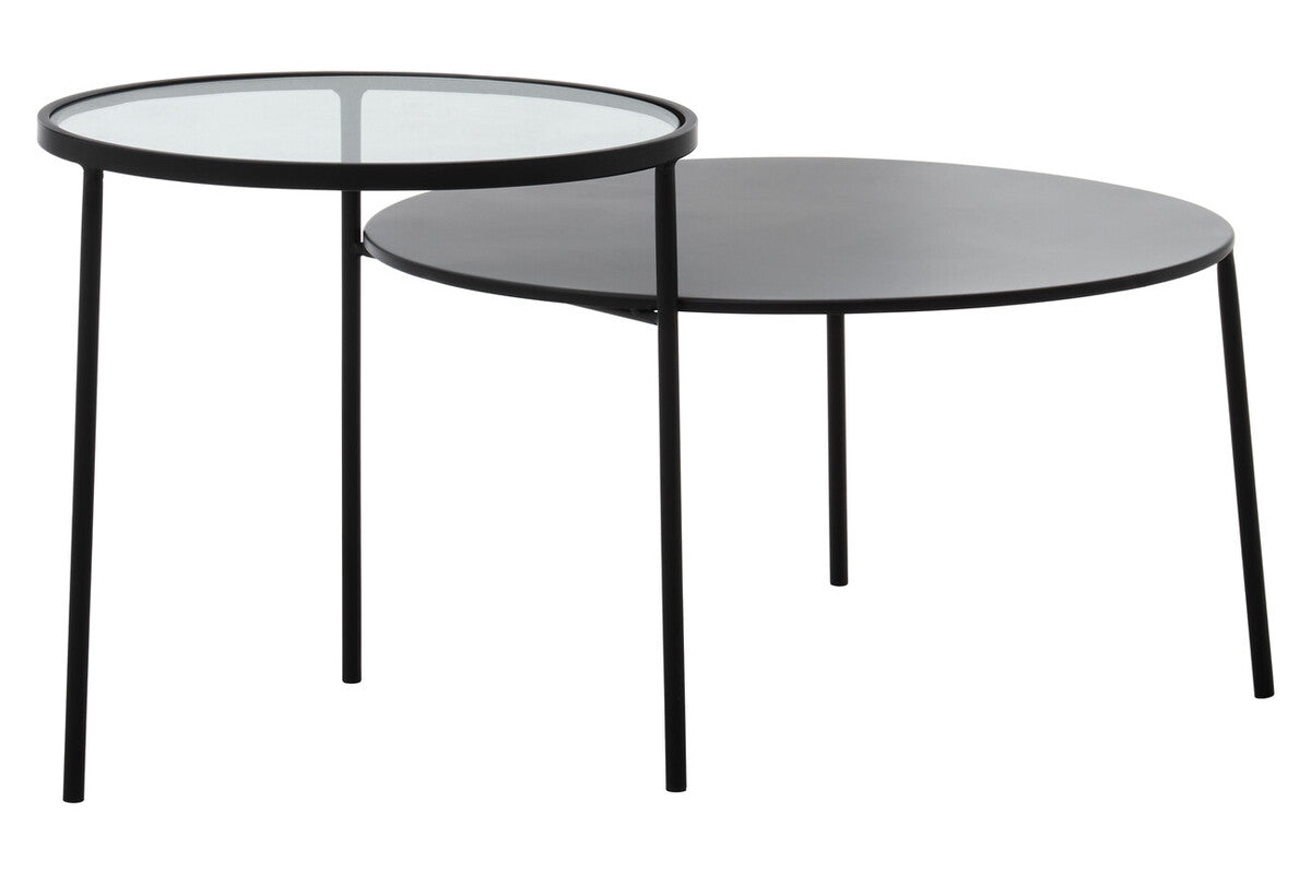 Trento Coffee Table With Glass And Metal Tops