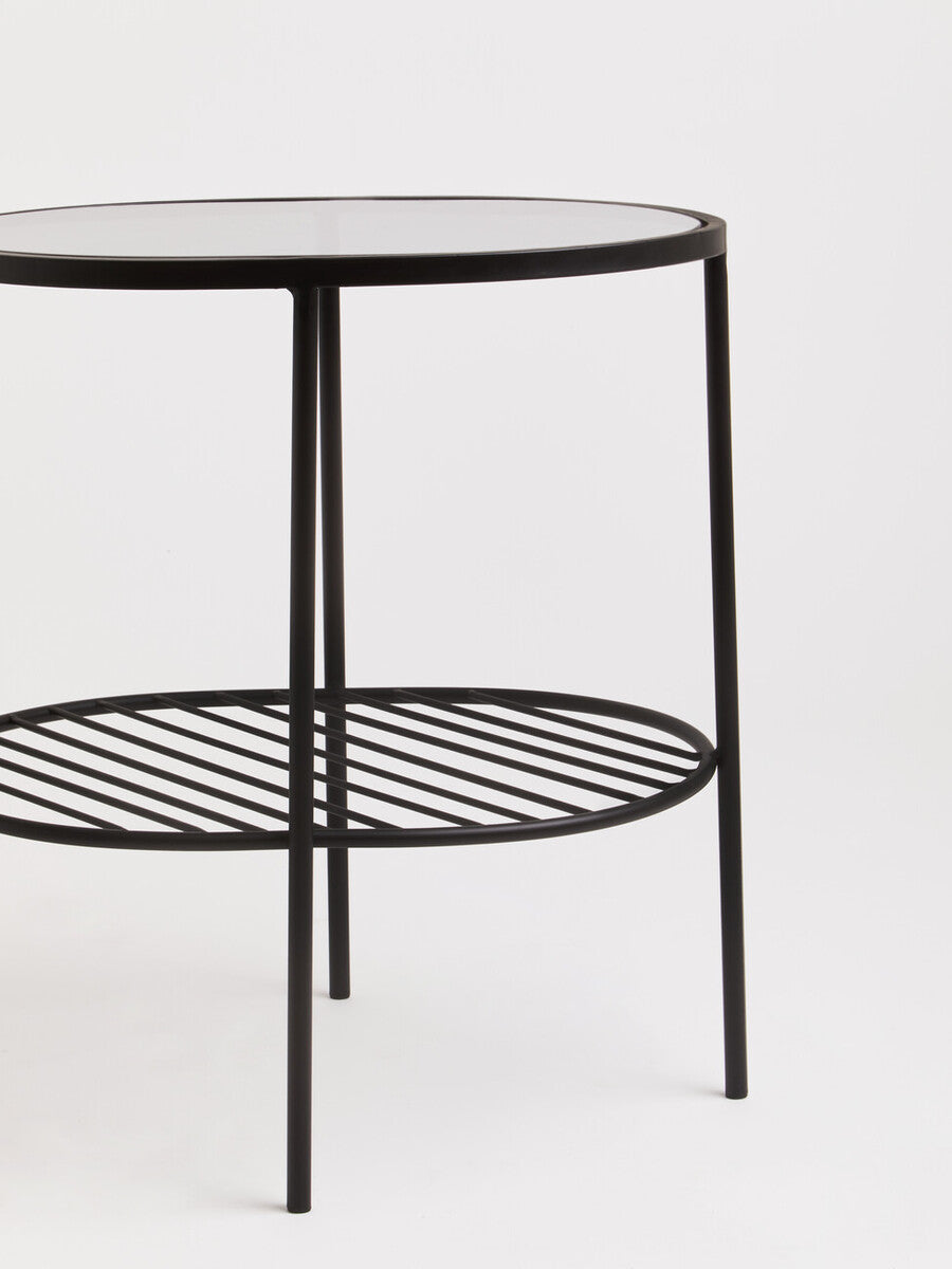 Trento Black Two Tier Side Table