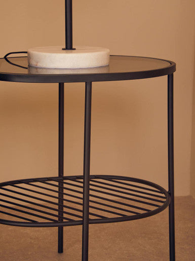 Trento Black Two Tier Side Table