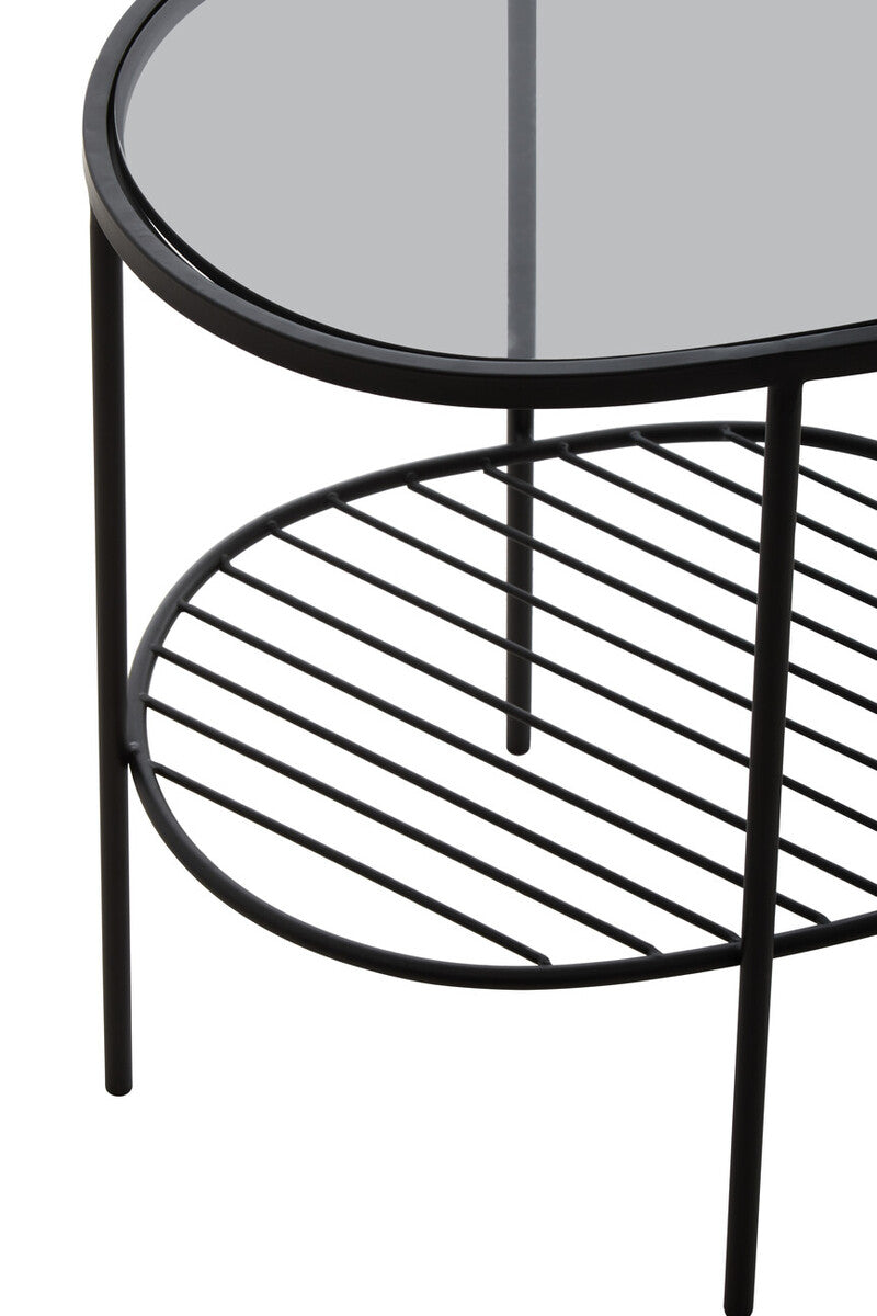 Trento Black Two Tier Side Table