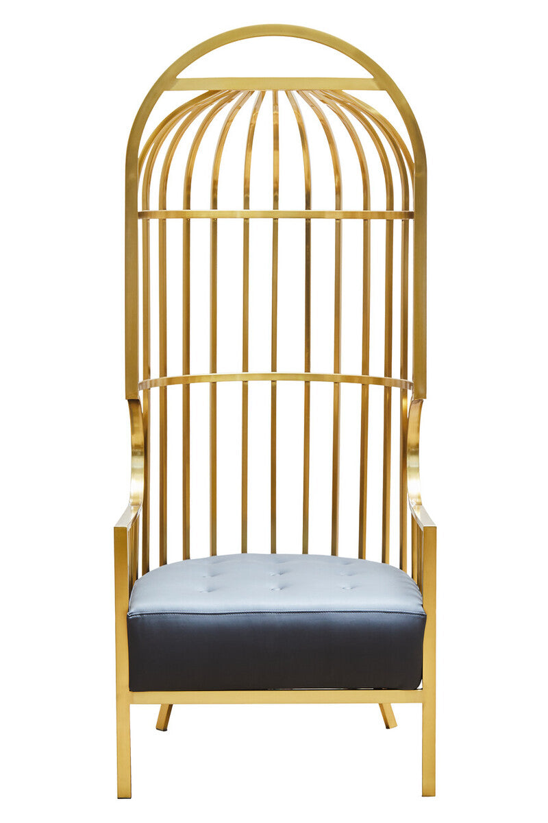 Eliza Brushed Gold Dome Cage Chair - Image 2