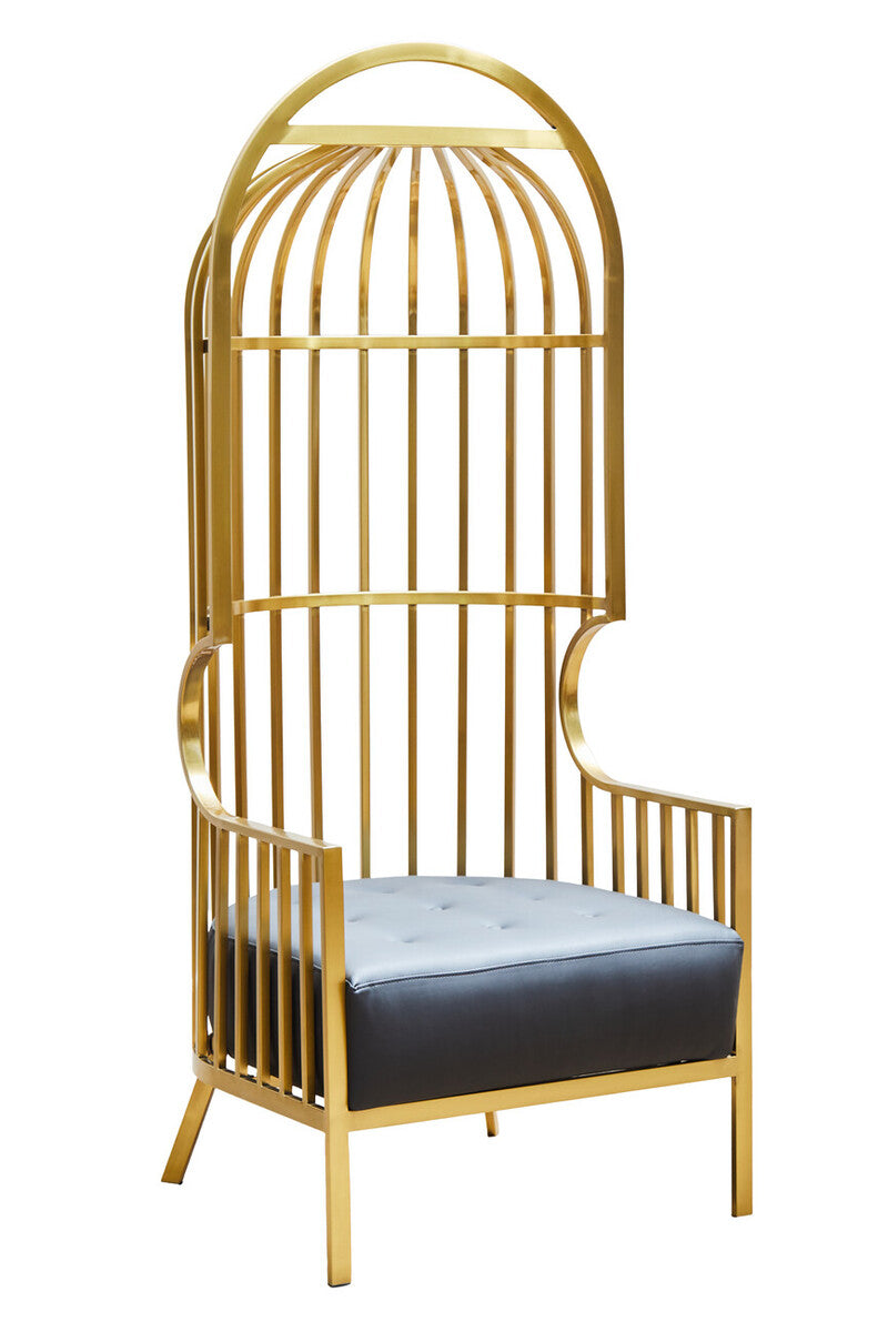 Eliza Brushed Gold Dome Cage Chair