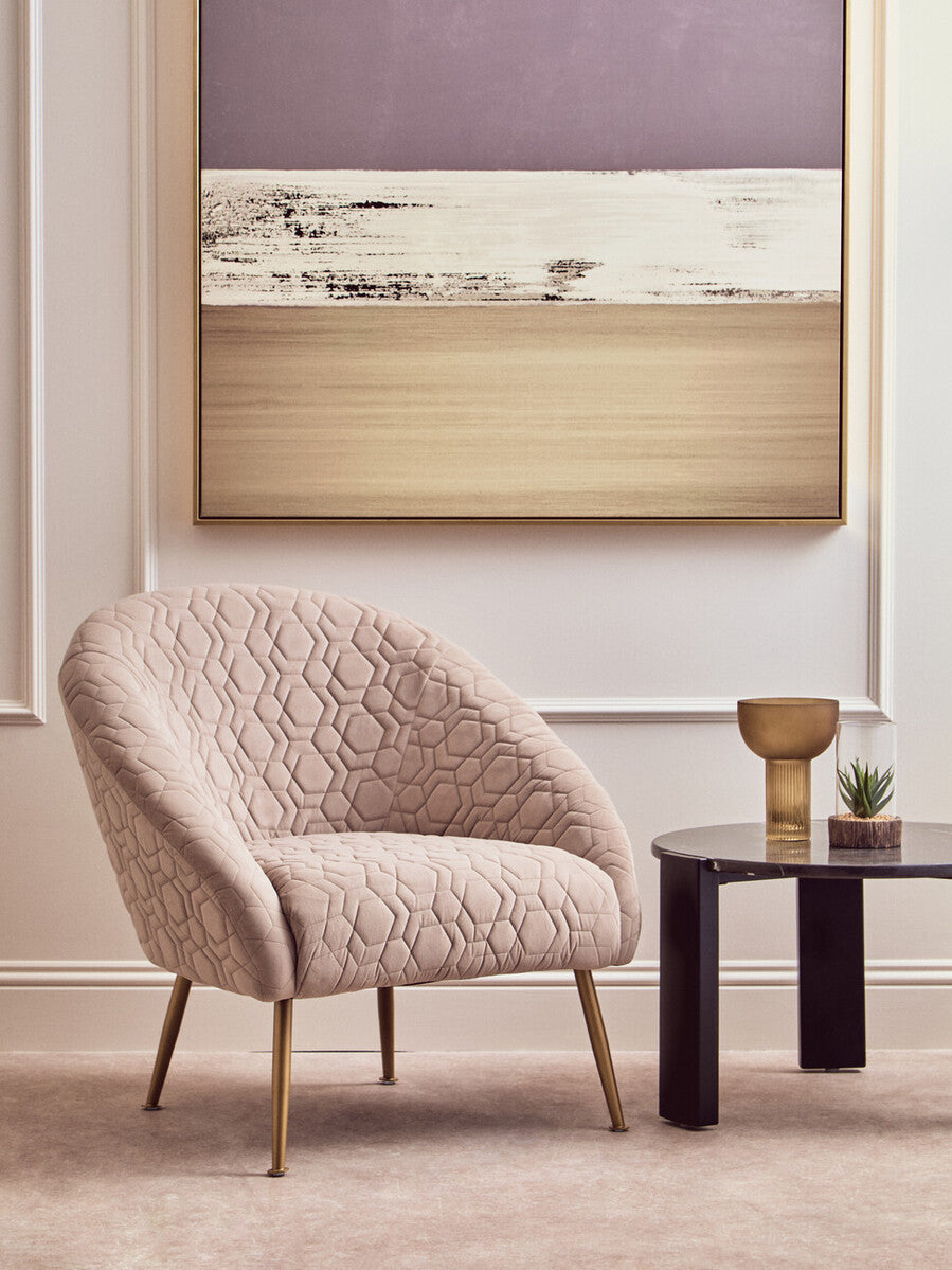 Tania Beige velvet Occasional Chair