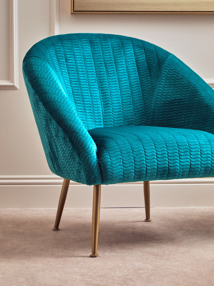 Tania Blue Velvet Occasional Chair