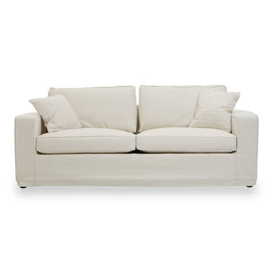 3 Seater Cream Fabric Sofa, Valensole - Image 2