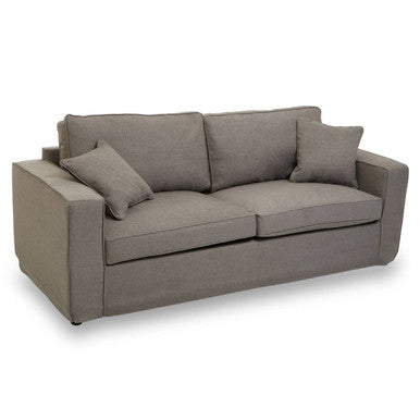 3 Seater Grey Fabric Sofa, Valensole