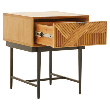 Jakara Natural Finish Side Table with 1 Drawer