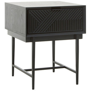 Jakara Black Finish Side Table with 1 Drawer