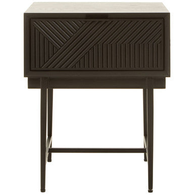Jakara Black Finish Side Table with 1 Drawer