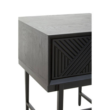 Jakara Black Finish Side Table with 1 Drawer