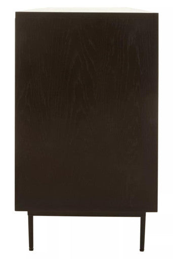 Jakara Black Wood Sideboard With Metal Legs