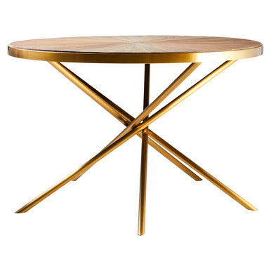 Jana Round Fir Wood Dining Table with Splayed Legs - Image 1