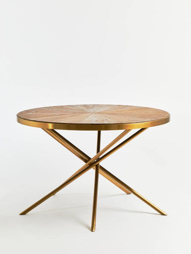 Jana Round Fir Wood Dining Table with Splayed Legs - Image 4