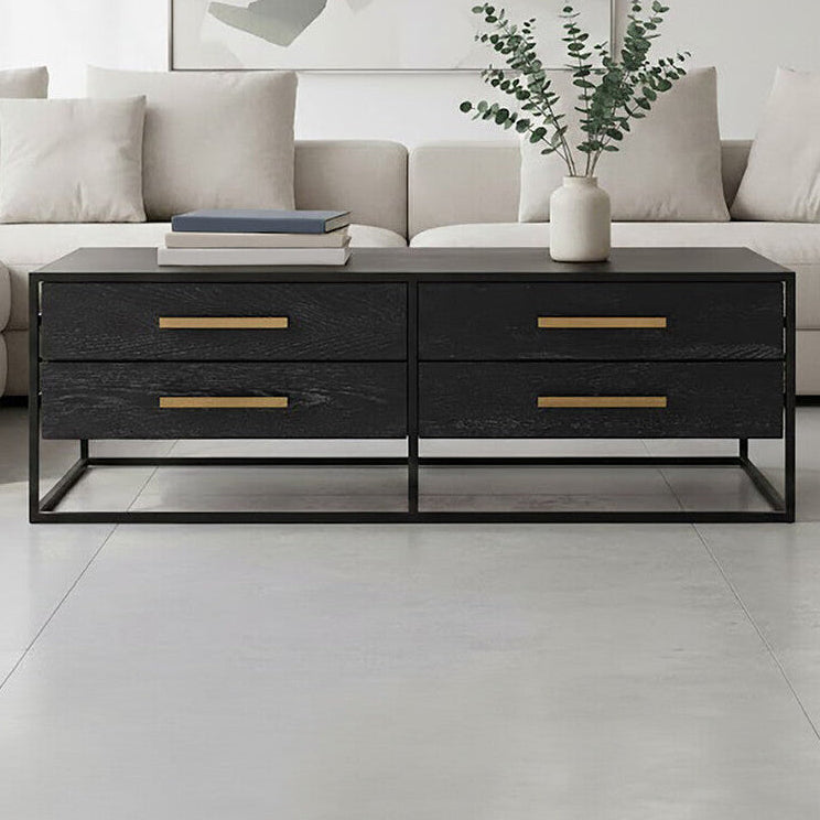 Judd Black Finish 4 Drawer Coffee Table - Image 1