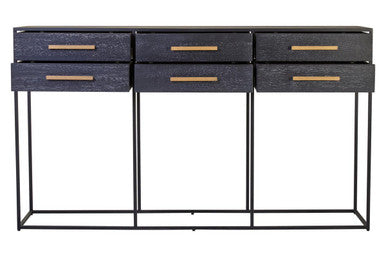 Judd Black Finish 6 Drawer Console Table