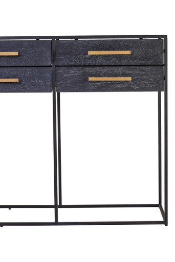 Judd Black Finish 6 Drawer Console Table