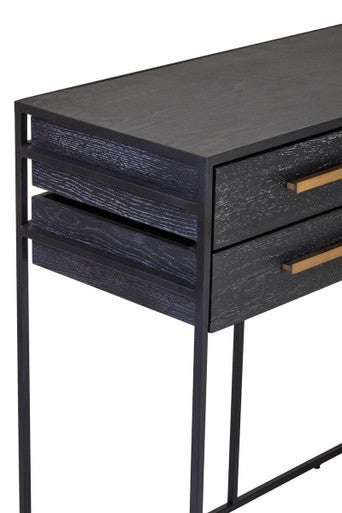 Judd Black Finish 6 Drawer Console Table
