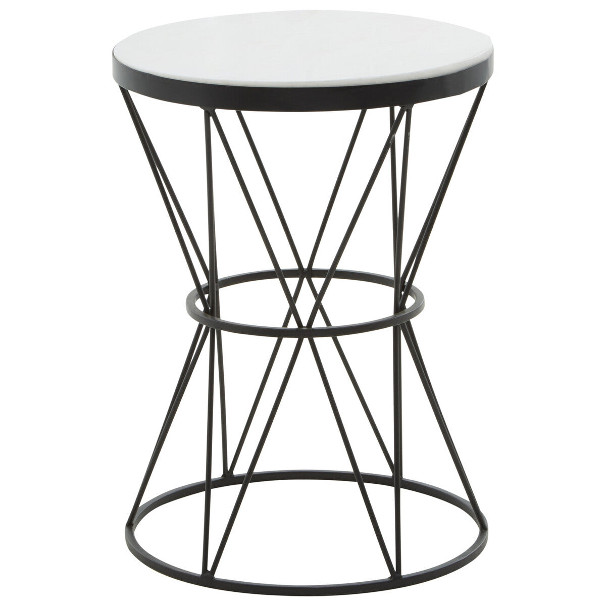 Shalimar Round White Marble Top Side Table - Image 2