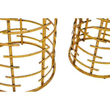 Rabia Gold Set Of 2 Round Tables with Marble Top - Image 7