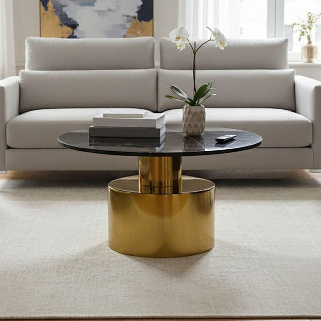 Rabia Coffee Table With Black Marble Top - Image 1