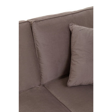 3 Seater Mink Velvet Sofa, Ralph