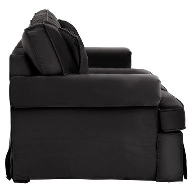 2 Seater Black Velvet Sofa, Ralph